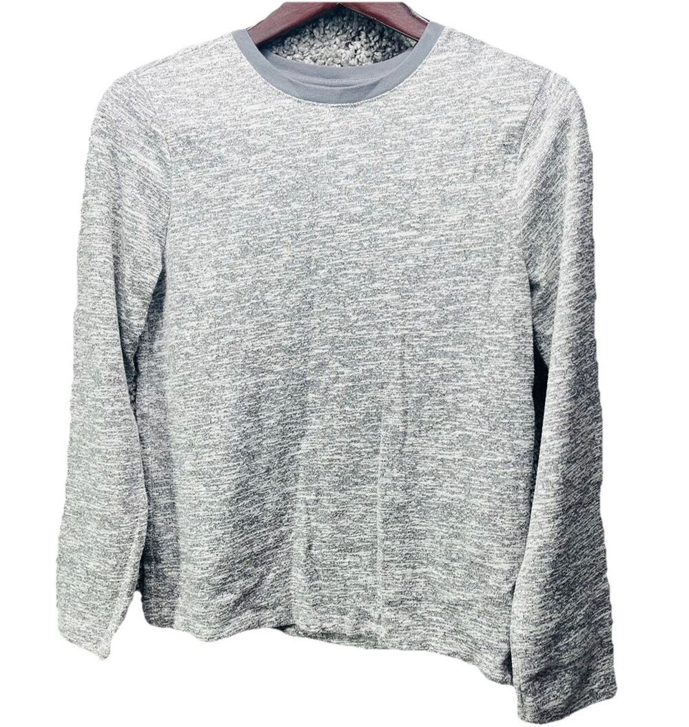 Cat And Jack Boys Shirt Long Sleeve Gray Crewneck Size Large 12/14 Soft